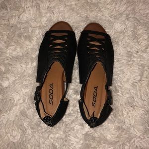 Target- Kids/Teens black criss-cross high heels